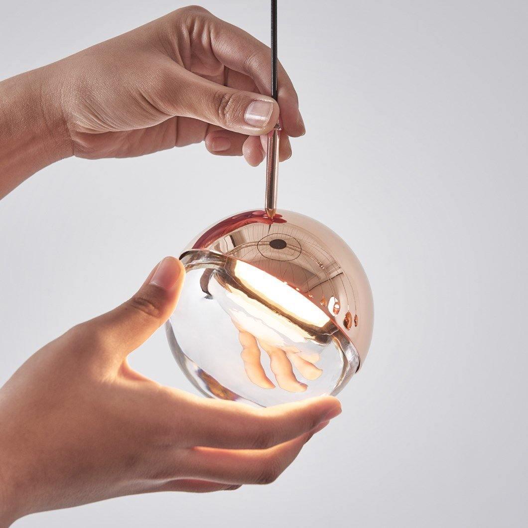 Zaneth Pendelleuchte Stahl Glas Multi Drop Kugel Minimalistisch für Treppenhaus