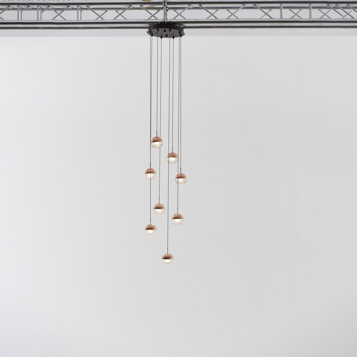 Zaneth Pendelleuchte Stahl Glas Multi Drop Kugel Minimalistisch für Treppenhaus
