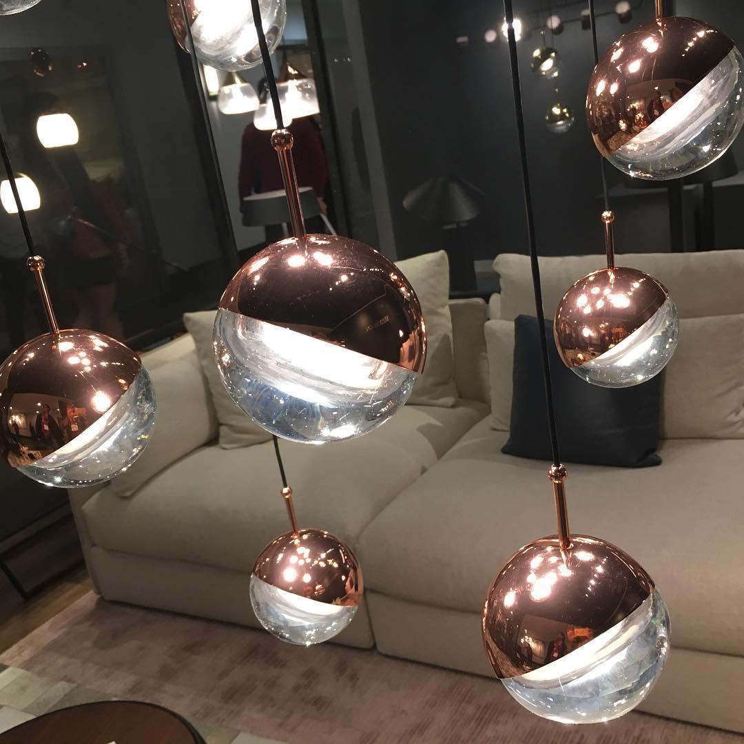 Zaneth Pendelleuchte Stahl Glas Multi Drop Kugel Minimalistisch für Treppenhaus
