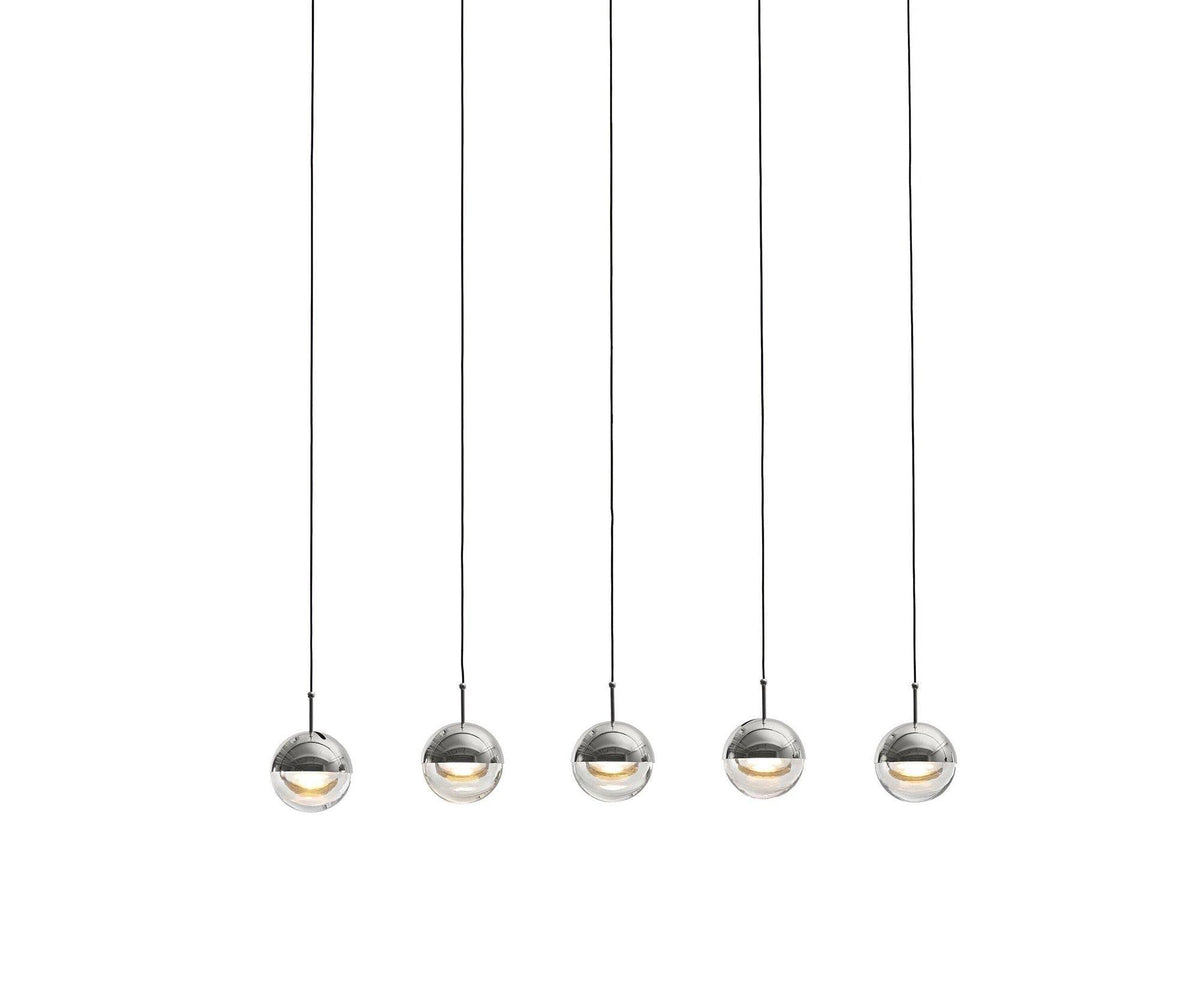 Zaneth Pendelleuchte Stahl Glas Multi Drop Kugel Minimalistisch für Treppenhaus