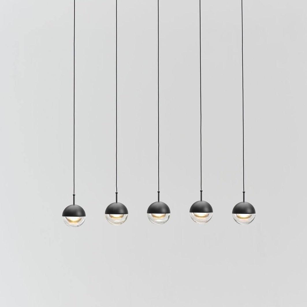 Zaneth Pendelleuchte Stahl Glas Multi Drop Kugel Minimalistisch für Treppenhaus