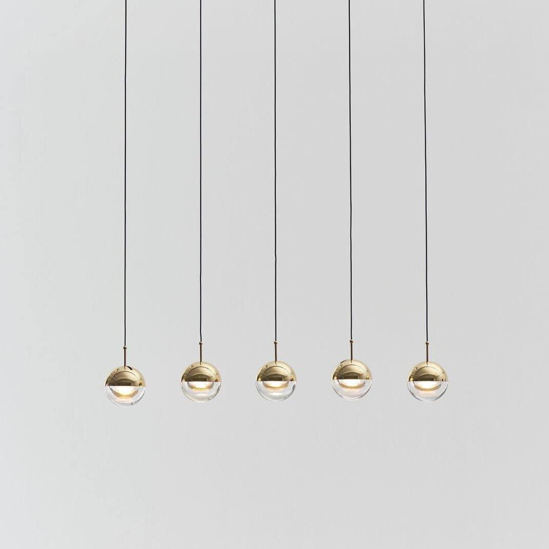 Zaneth Pendelleuchte Stahl Glas Multi Drop Kugel Minimalistisch für Treppenhaus