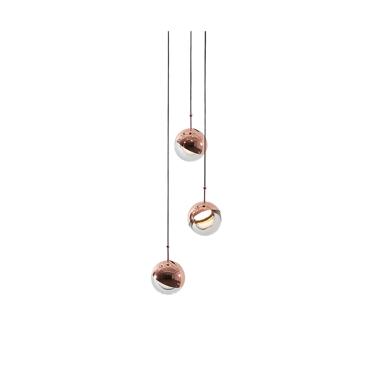 Zaneth Pendelleuchte Stahl Glas Multi Drop Kugel Minimalistisch für Treppenhaus