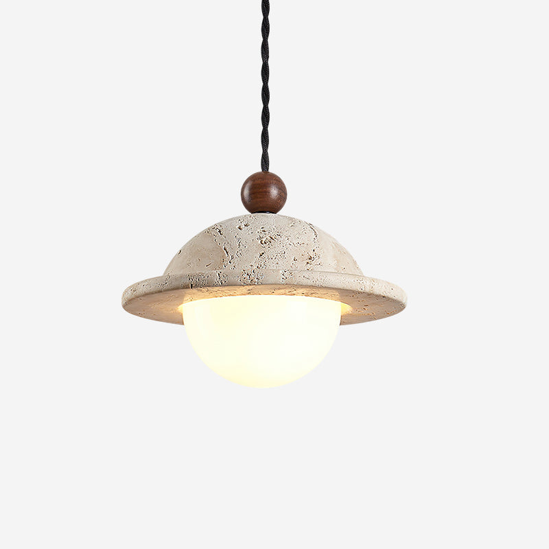 Noreaya Donut Pendelleuchte aus Travertin