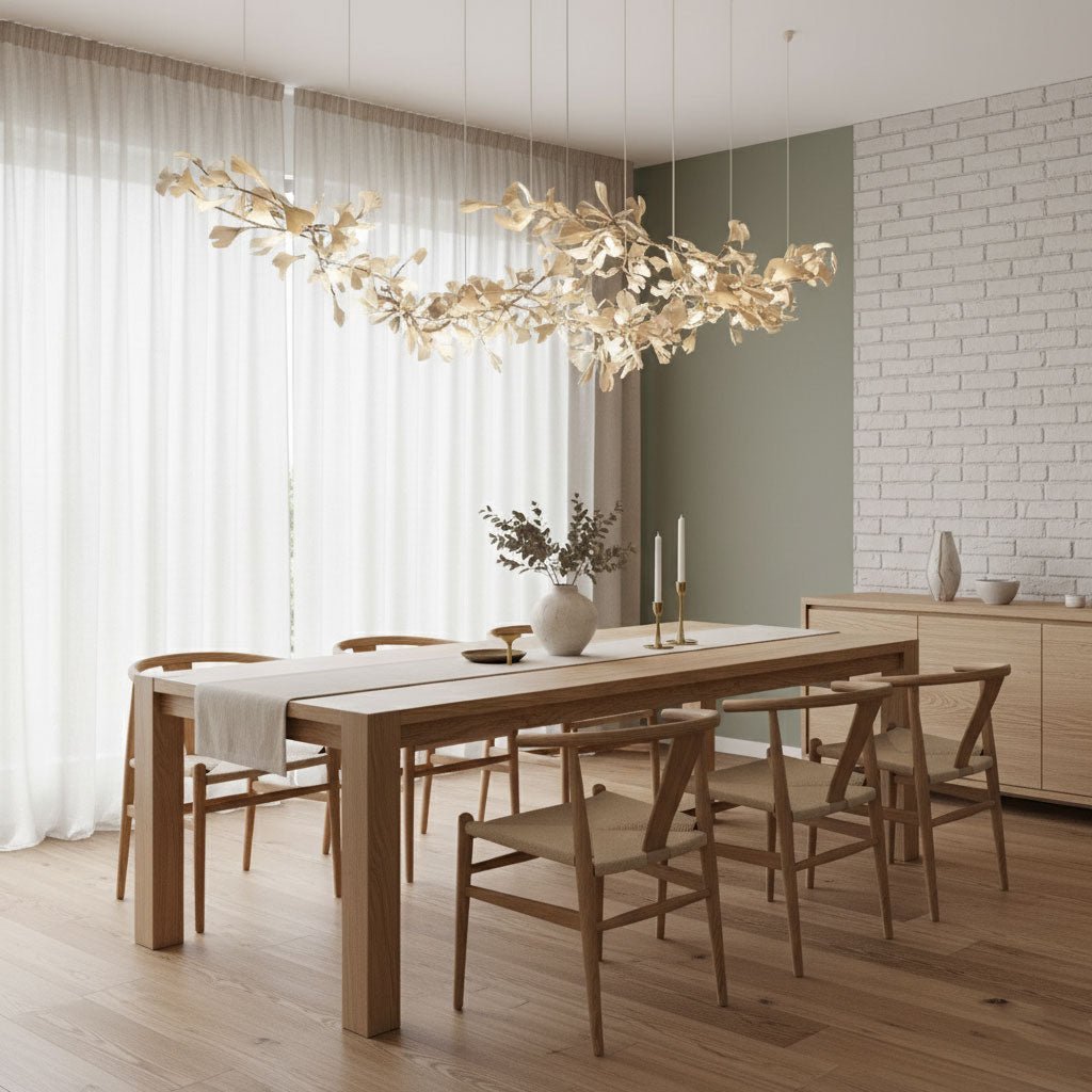 Double-Layer Ginkgo Keramik Kronleuchter