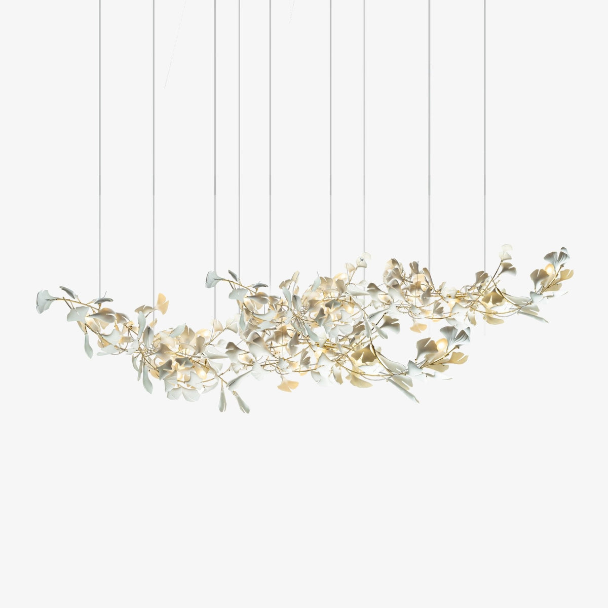 Double-Layer Ginkgo Keramik Kronleuchter