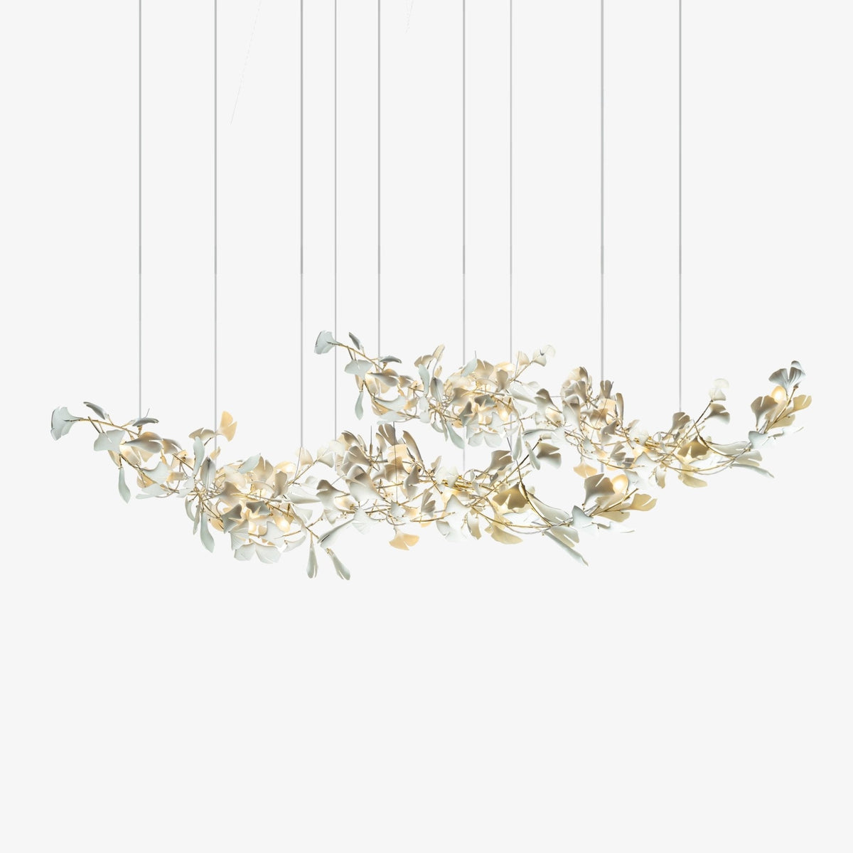 Double-Layer Ginkgo Keramik Kronleuchter