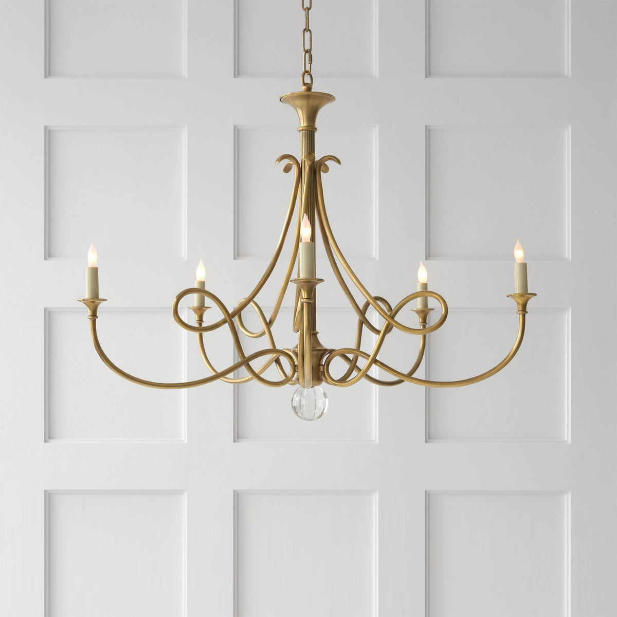 Efra Kronleuchter Messing Double Twist Candelabra Kristall