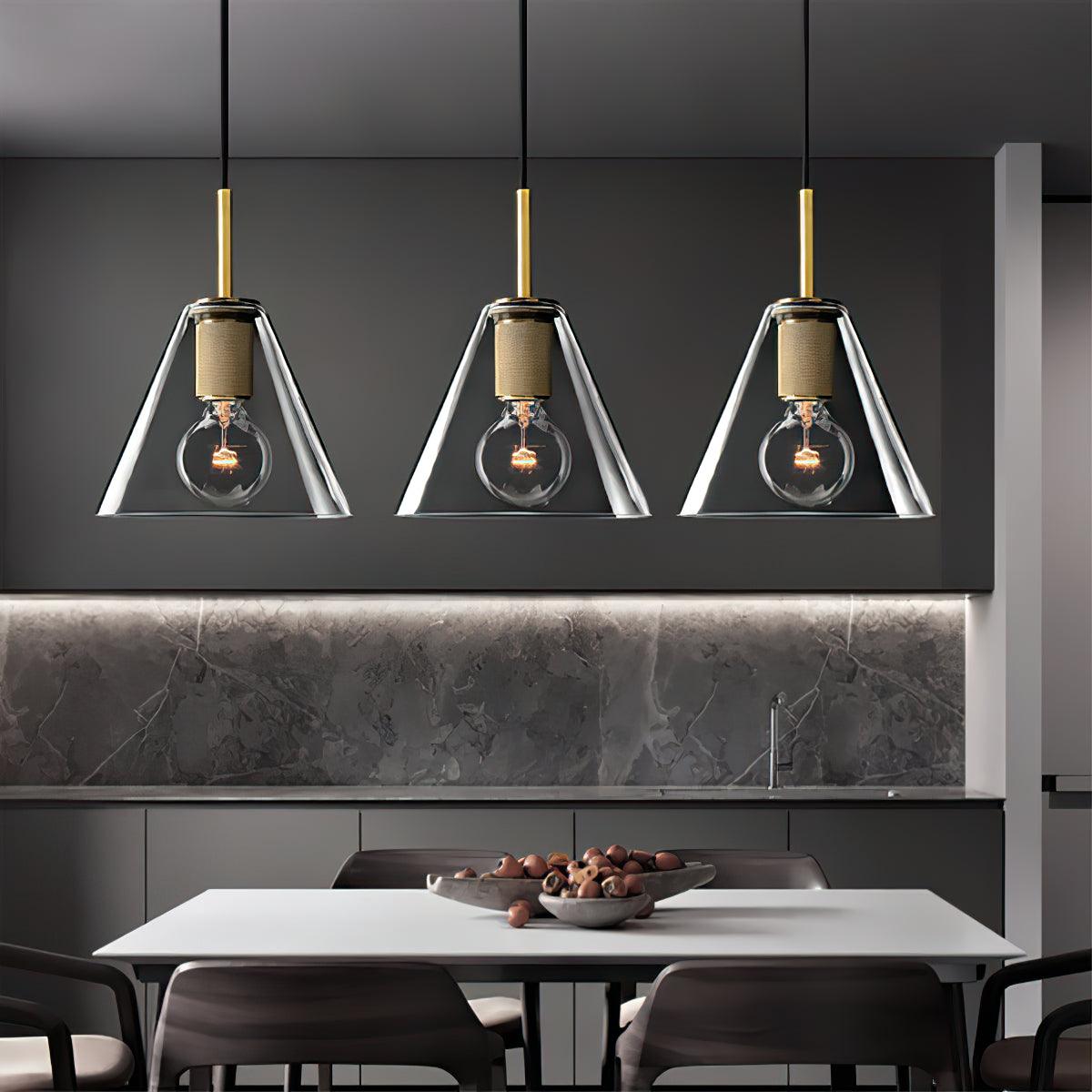 Pendelleuchte Messing minimalistisch Metallarmatur für Esszimmer oder Küche