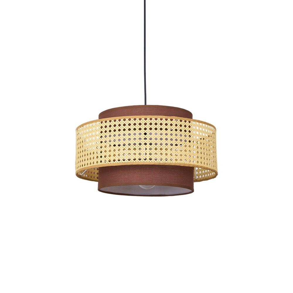 Zerither Rattan-Stoff-Pendelleuchte