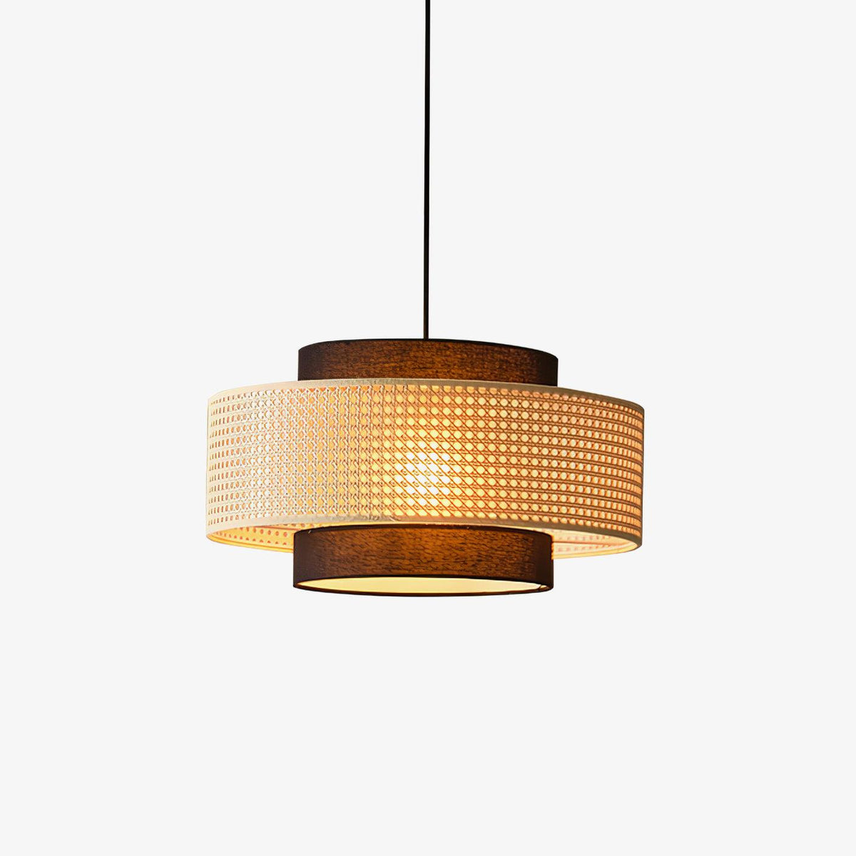Zerither Rattan-Stoff-Pendelleuchte