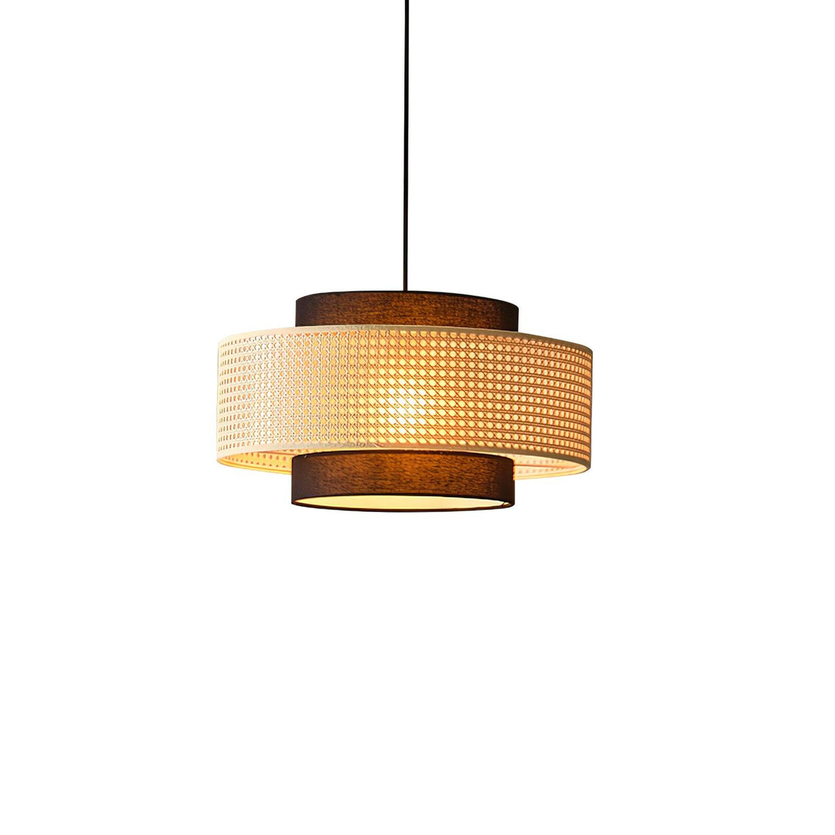 Zerither Rattan-Stoff-Pendelleuchte