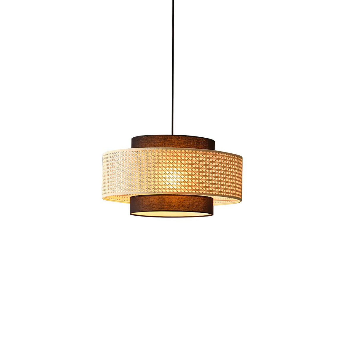 Zerither Rattan-Stoff-Pendelleuchte