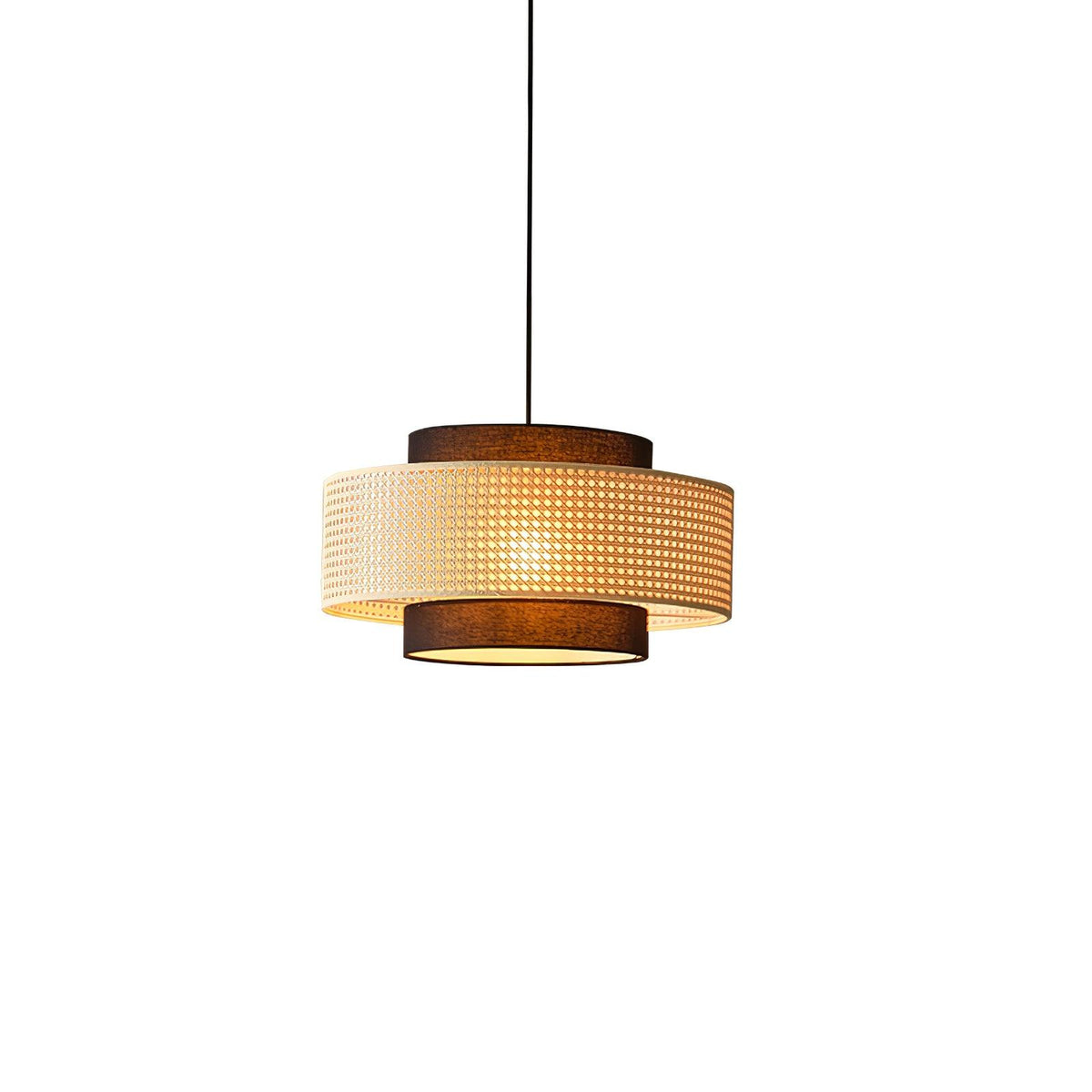 Zerither Rattan-Stoff-Pendelleuchte