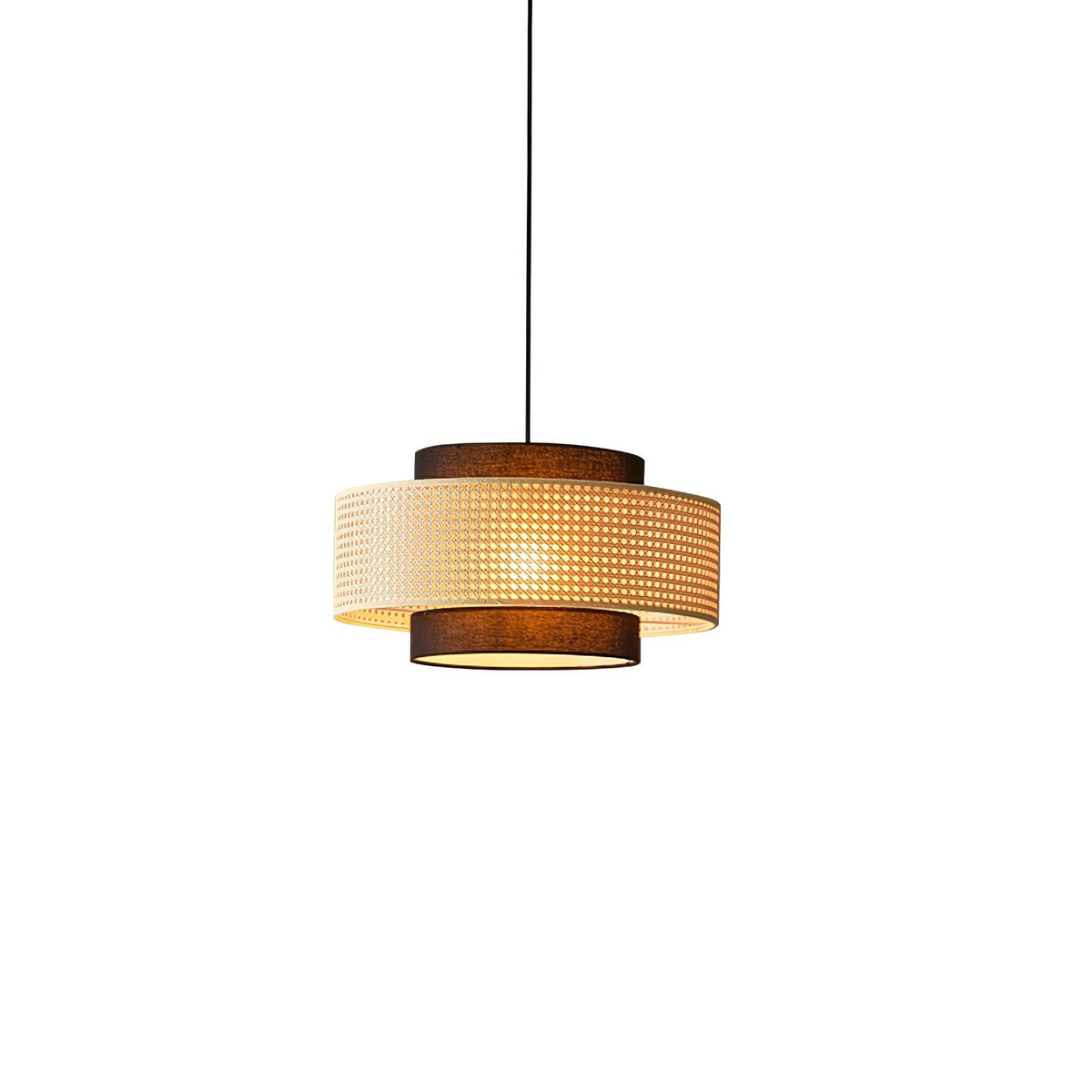 Zerither Rattan-Stoff-Pendelleuchte