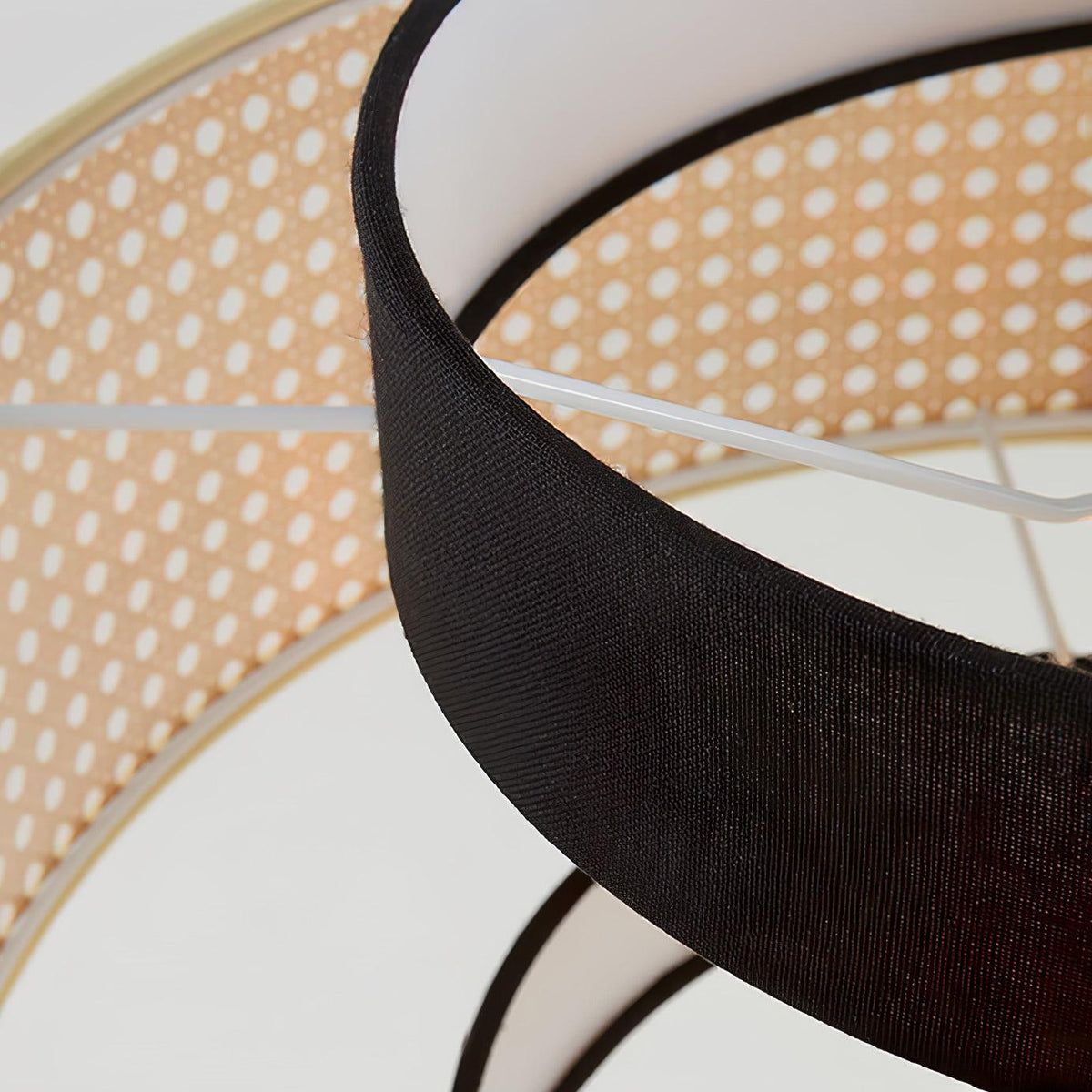 Zerither Rattan-Stoff-Pendelleuchte