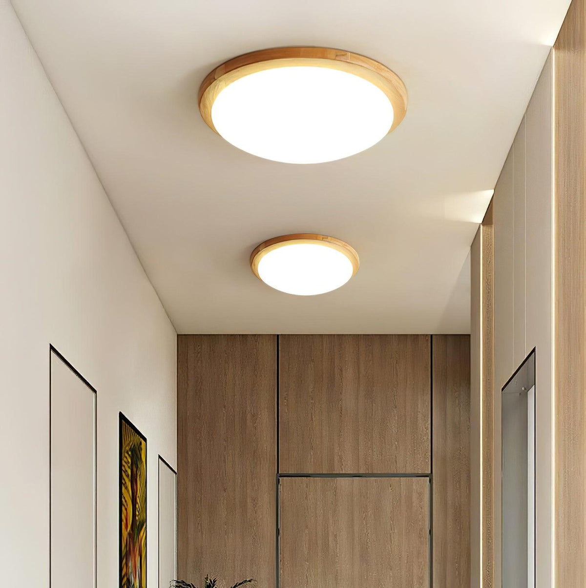 Myshae zeitgenössische minimalistische Deckenleuchte aus Holz