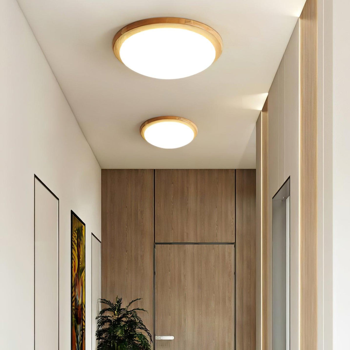 Myshae zeitgenössische minimalistische Deckenleuchte aus Holz