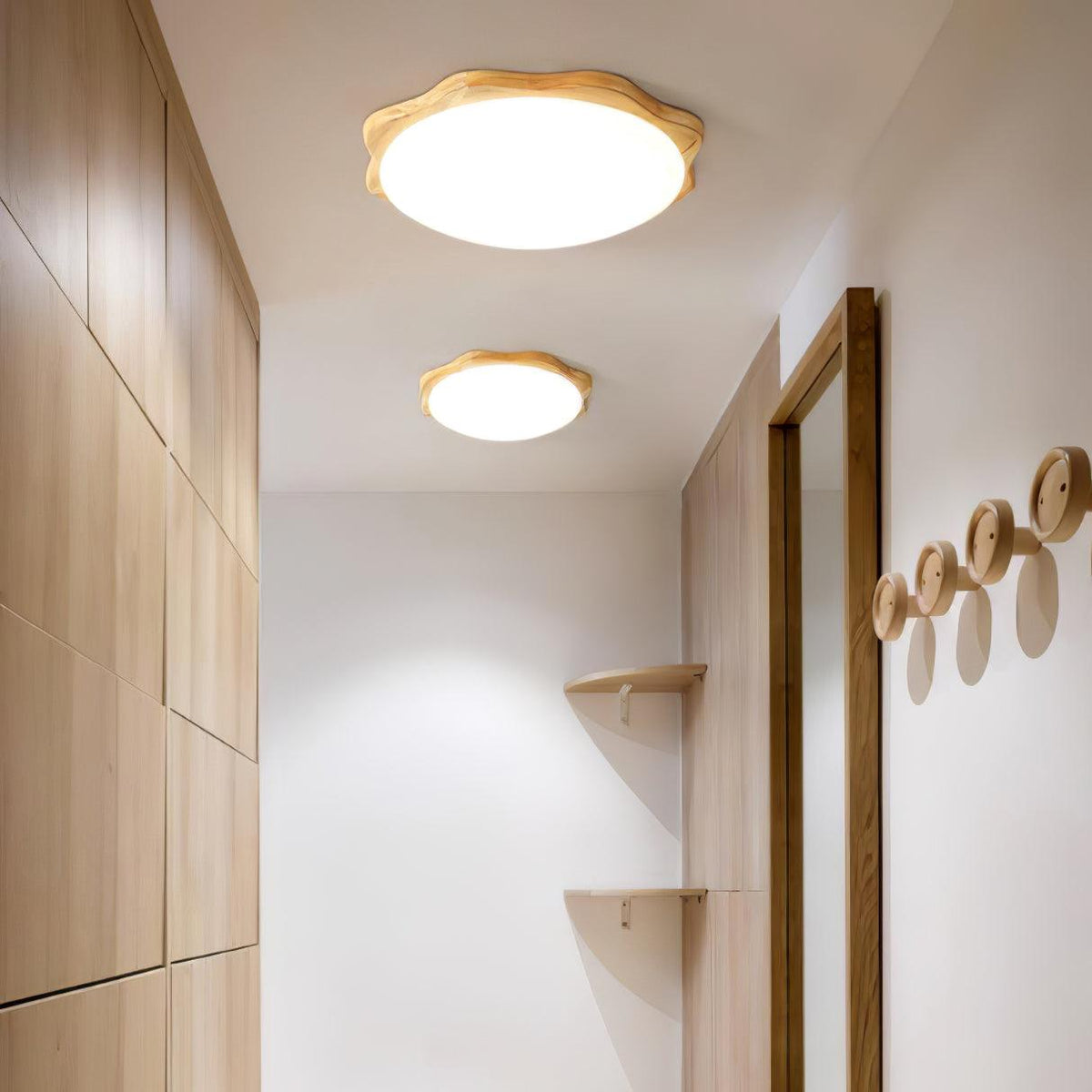 Myshae zeitgenössische minimalistische Deckenleuchte aus Holz