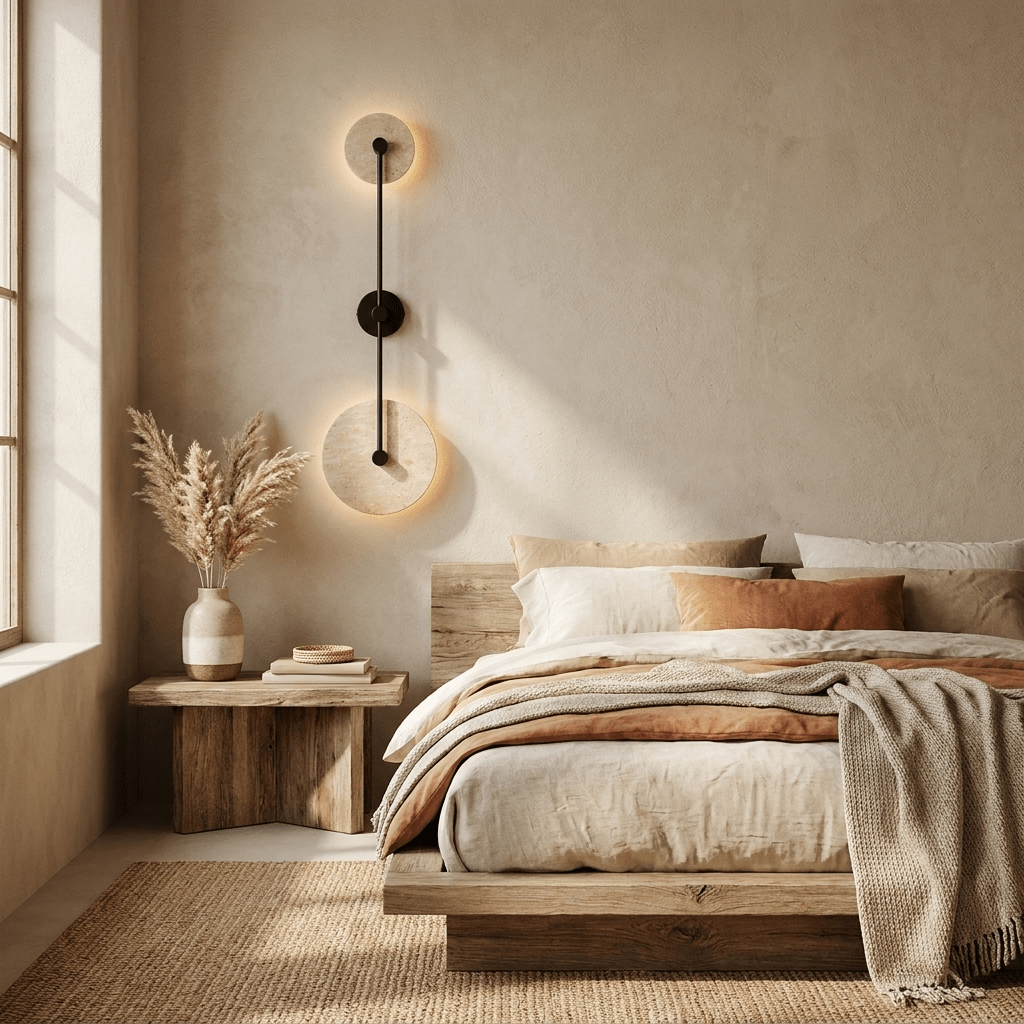 Noraline Disc Travertine Wandleuchte