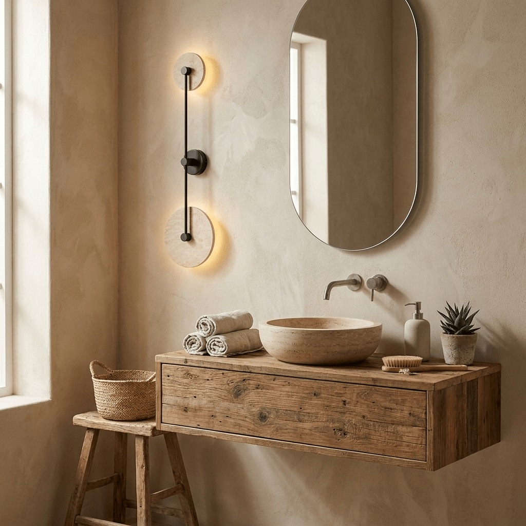 Noraline Disc Travertine Wandleuchte