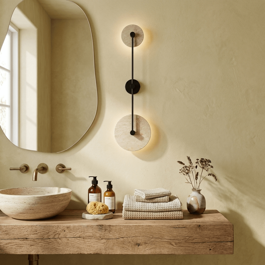Noraline Disc Travertine Wandleuchte