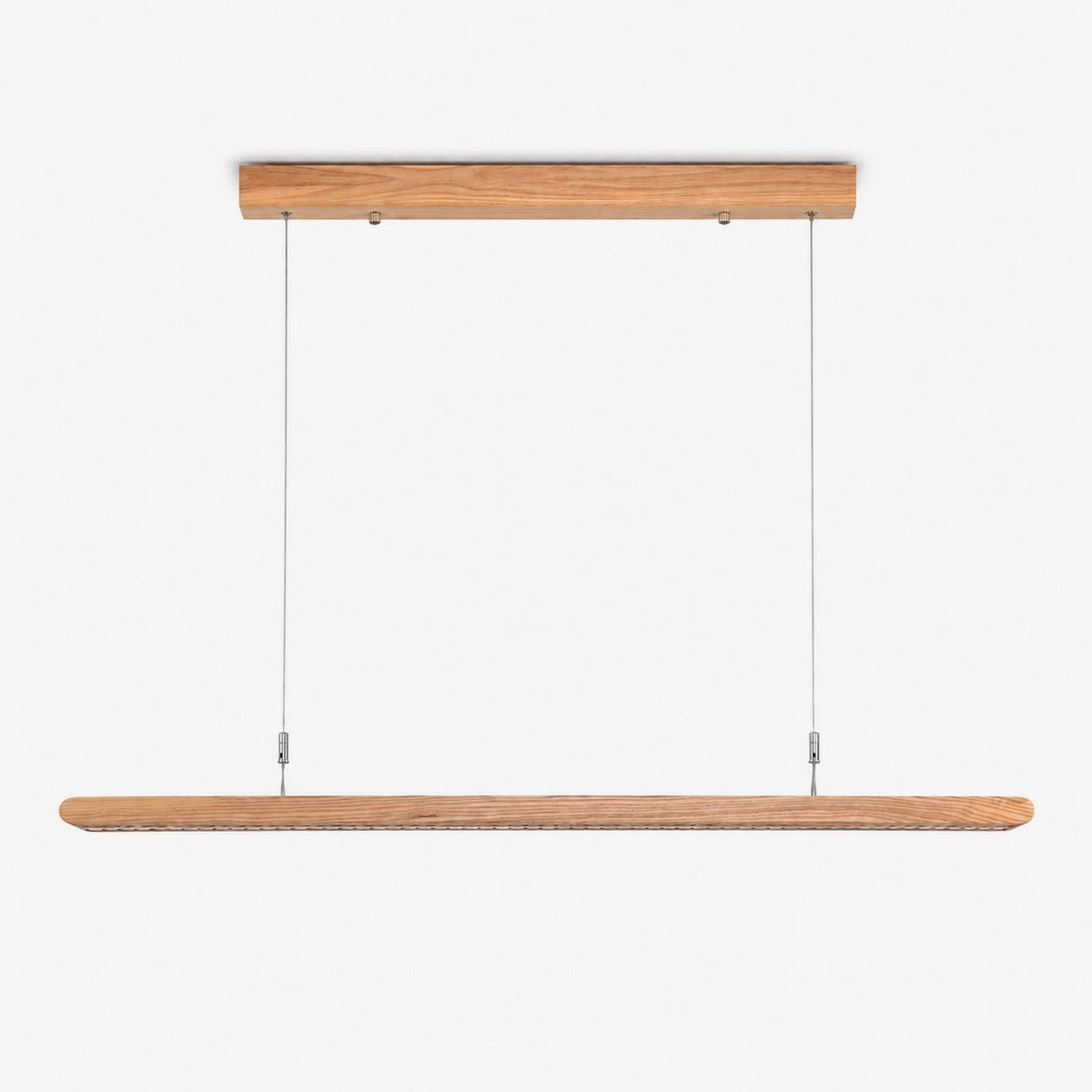 Dual lineare Pendelleuchte aus Holz mit Lamellen