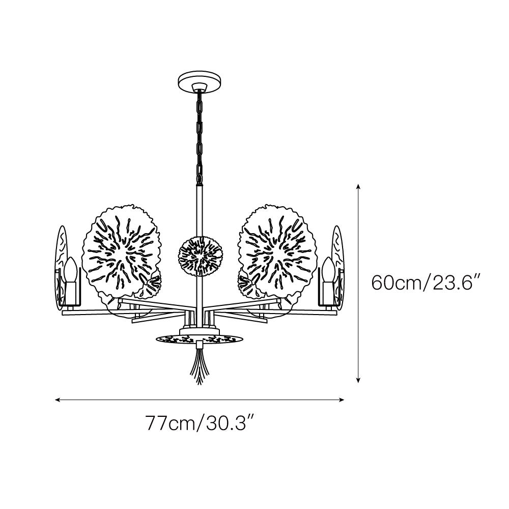 Dandelion Kronleuchter aus Messing
