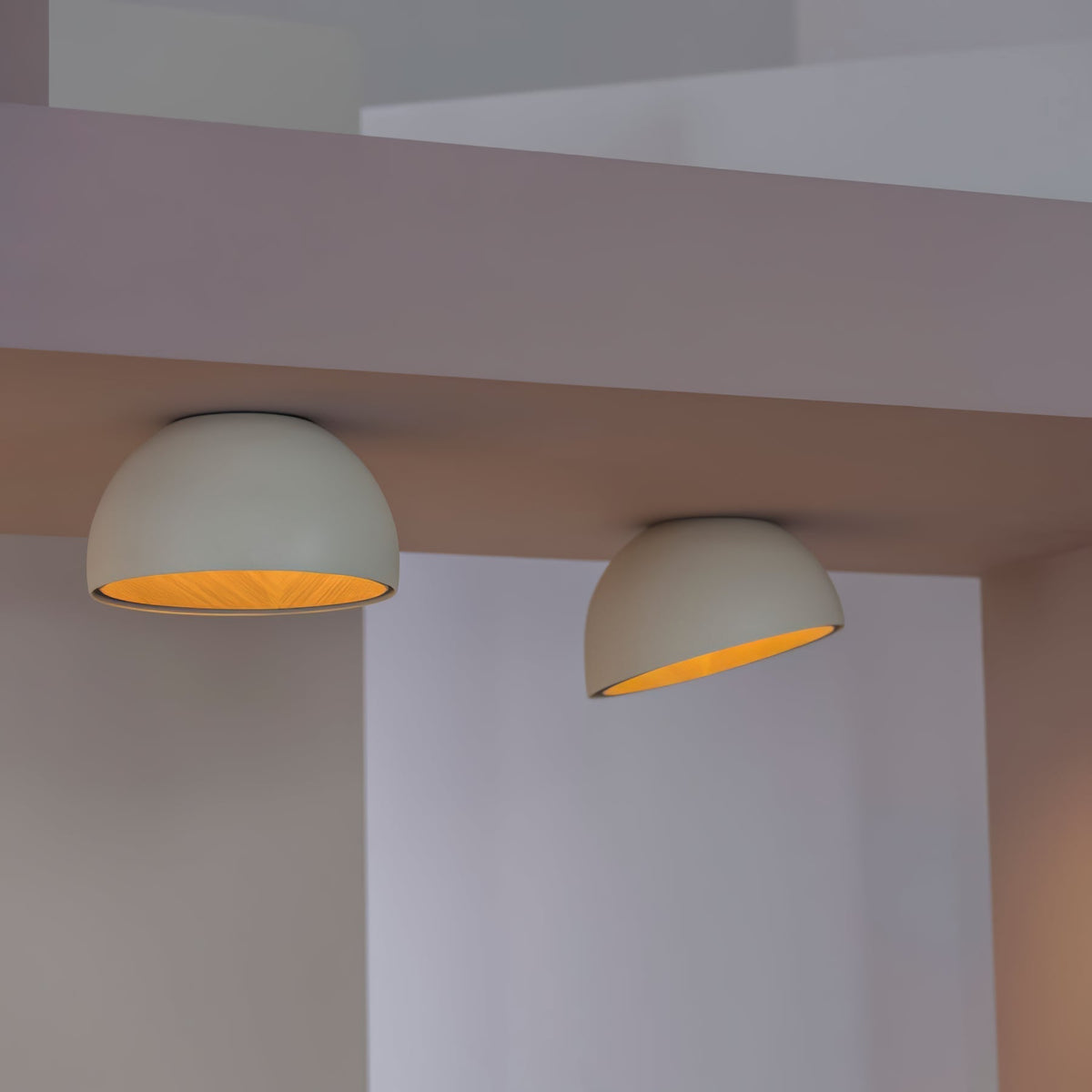 Coda Deckenleuchte Kuppel Holzmaserung Minimalistisch