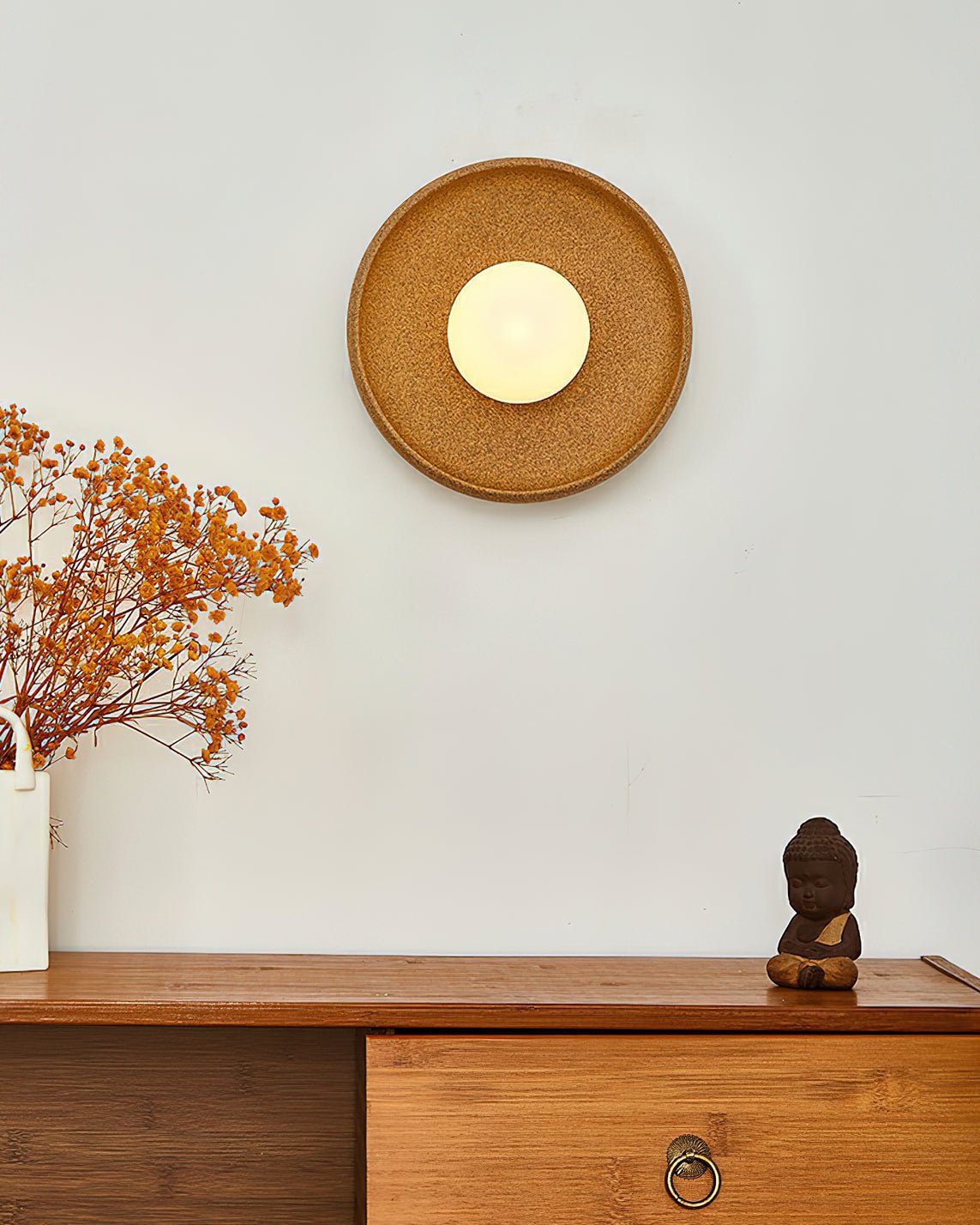 Civarir zeitgenössische minimalistische runde Keramische Wandleuchte mit Glas