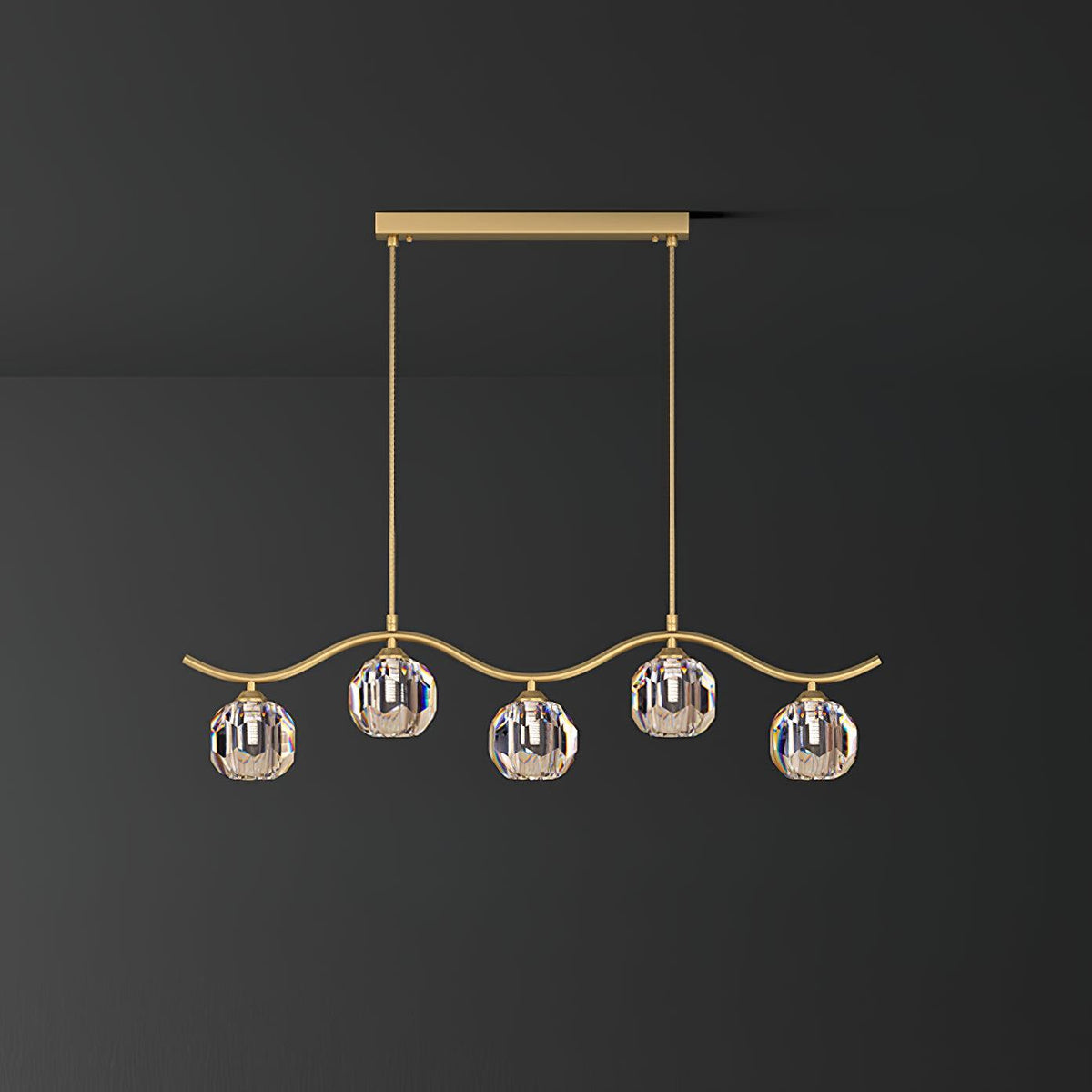 Luxenora Kronleuchter aus Kupfer und Kristall geometrisch