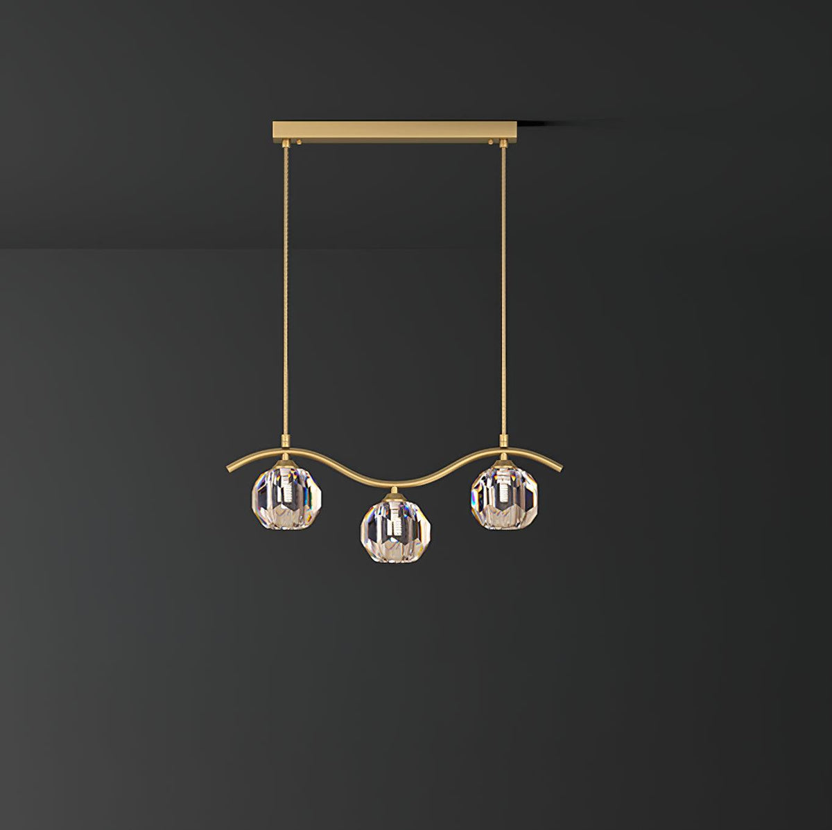 Luxenora Kronleuchter aus Kupfer und Kristall geometrisch