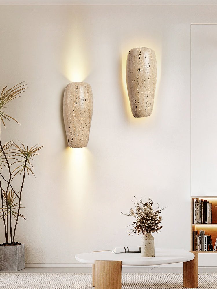 Haldenra Erdiger Stein-Wandleuchte