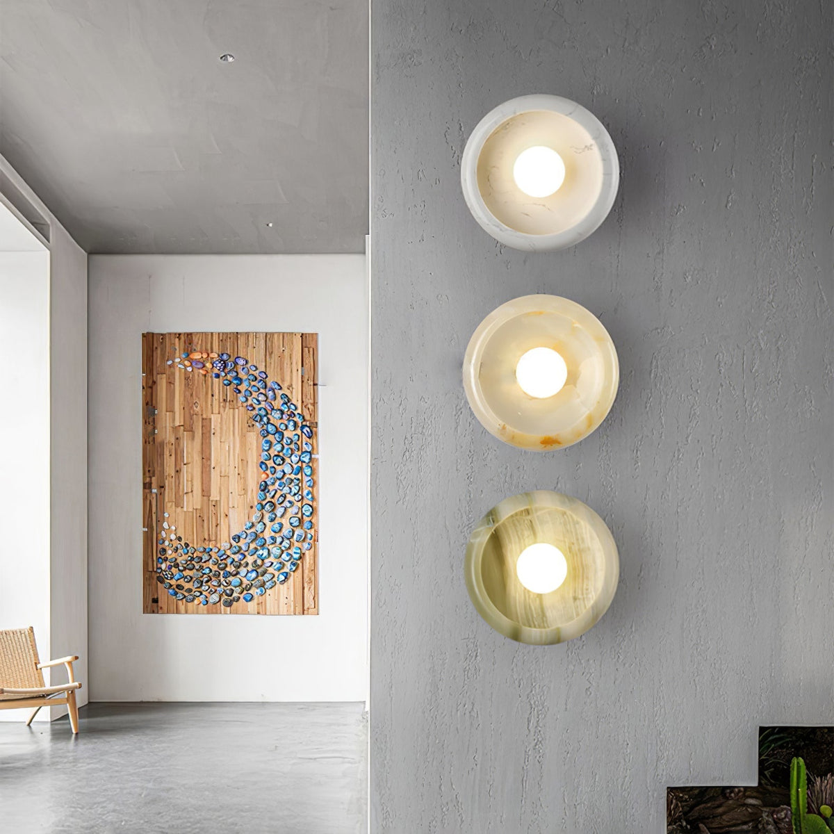 Molt Wandleuchte aus Jade-Marmor im nordischen Kunststil