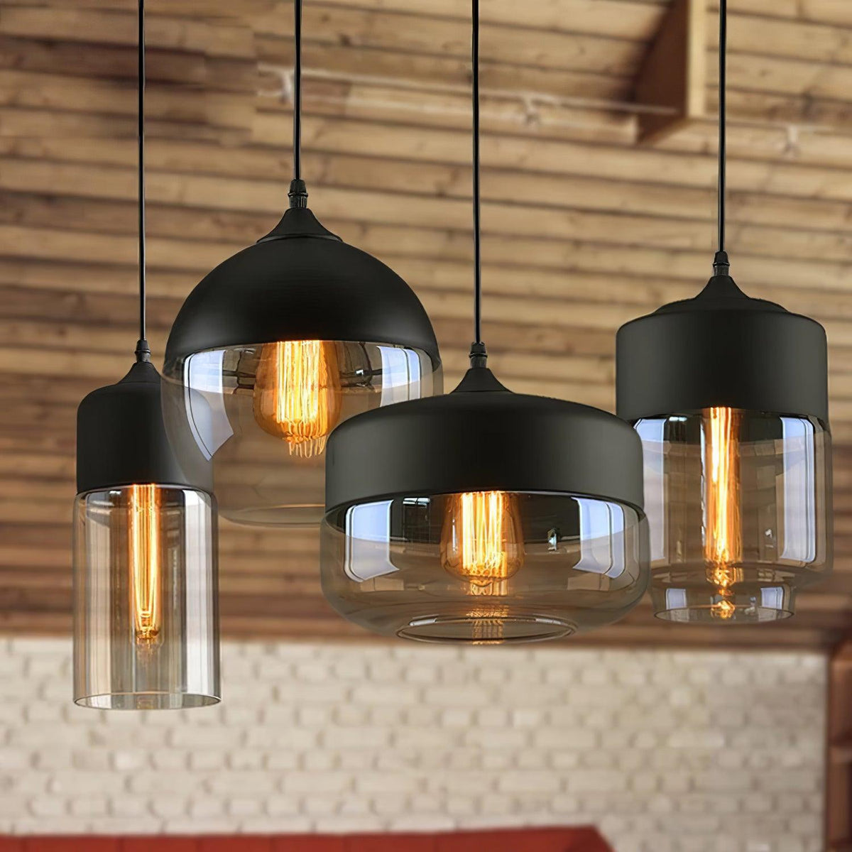 Eirinelle Industrielle Pendelleuchte aus Glas