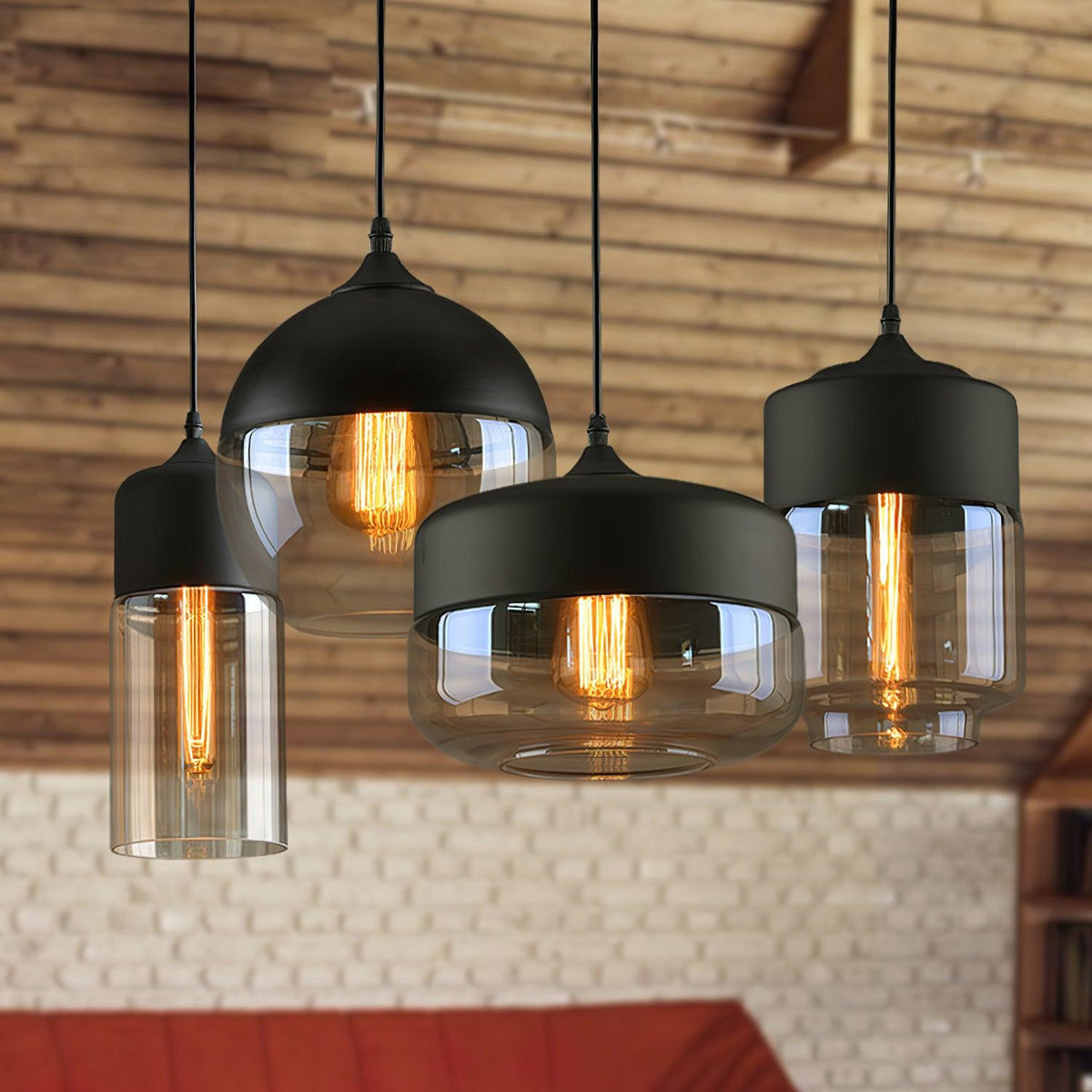 Eirinelle Industrielle Pendelleuchte aus Glas