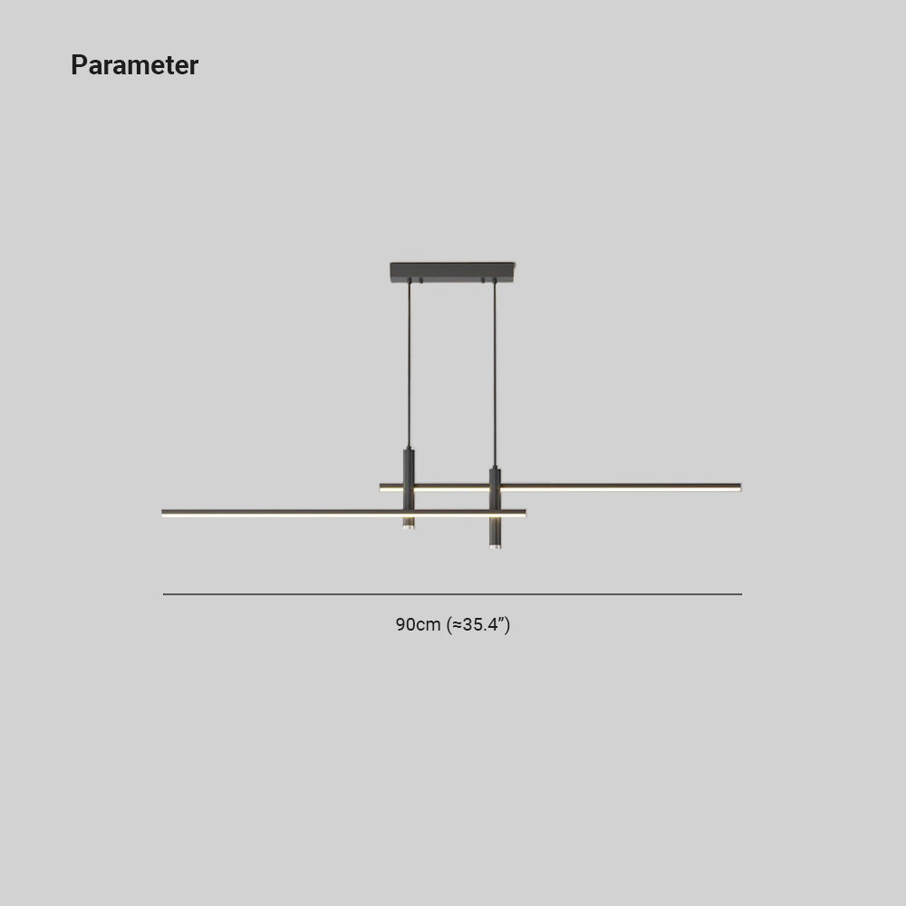 Arisha Minimalistisch Linear Pendelleuchte Schwarz/Gold Schlaf/Ess/Wohnzimmer