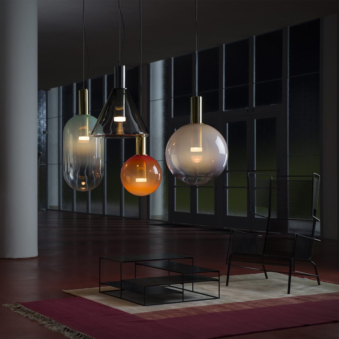 Aeris Minimalistische Pendelleuchte aus Glas