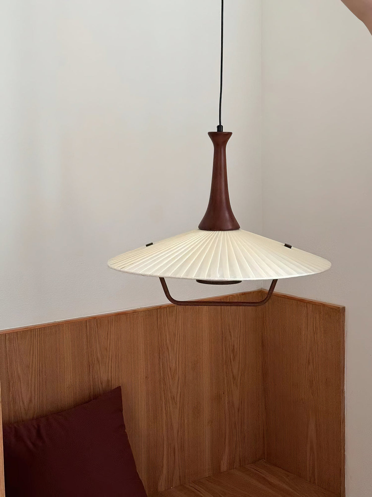 Mydorisra Traditionelle klassische Stoff-Holz-Pendelleuchte