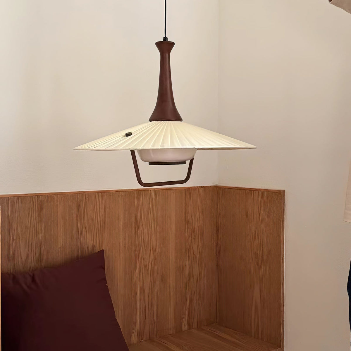 Mydorisra Traditionelle klassische Stoff-Holz-Pendelleuchte