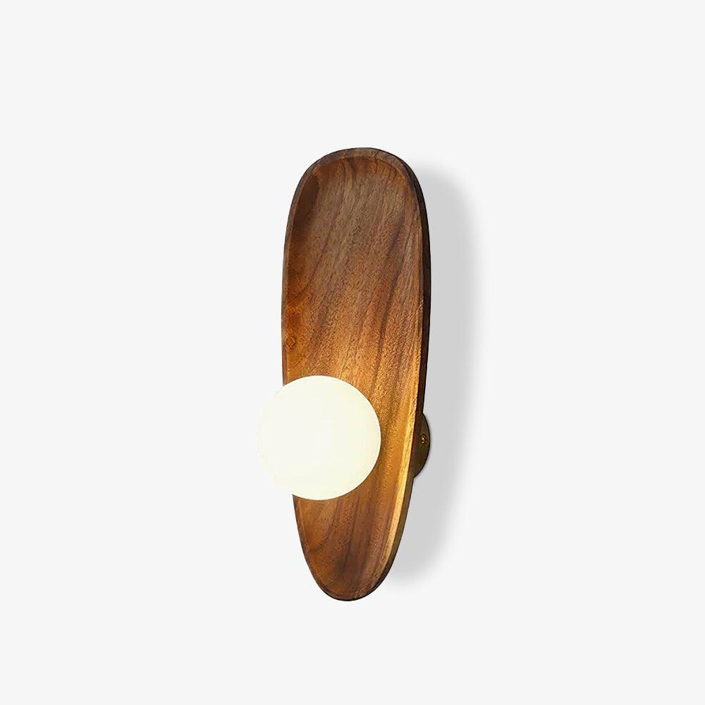Sylaise zeitgenössische minimalistische Wandleuchte aus Holz und Glas