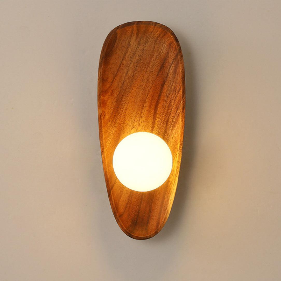 Sylaise zeitgenössische minimalistische Wandleuchte aus Holz und Glas