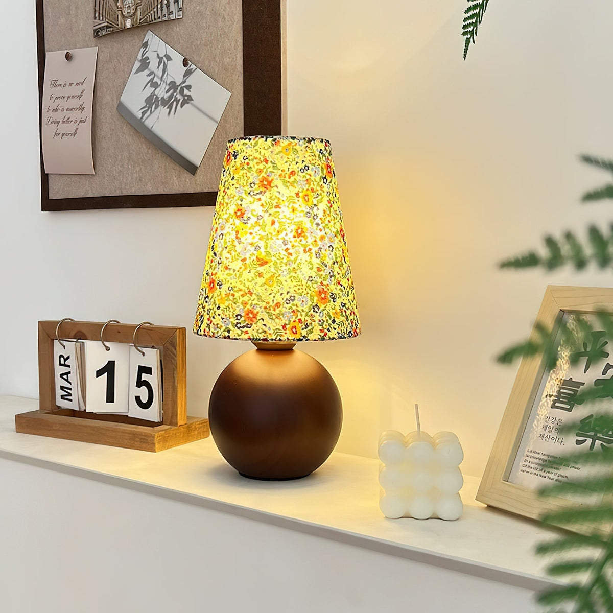 Elvivelia Vintage-Holz-Tischleuchte