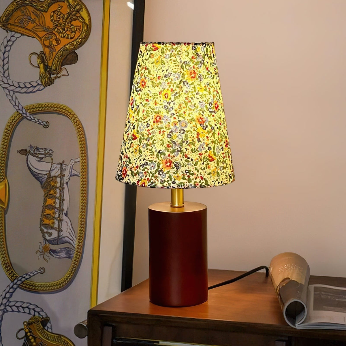 Elvivelia Vintage-Holz-Tischleuchte