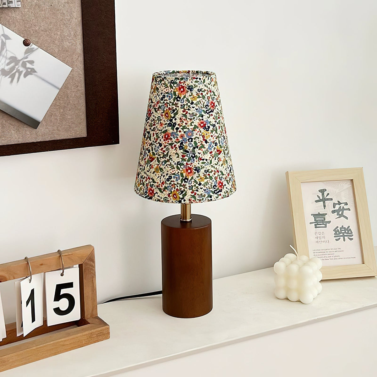 Elvivelia Vintage-Holz-Tischleuchte