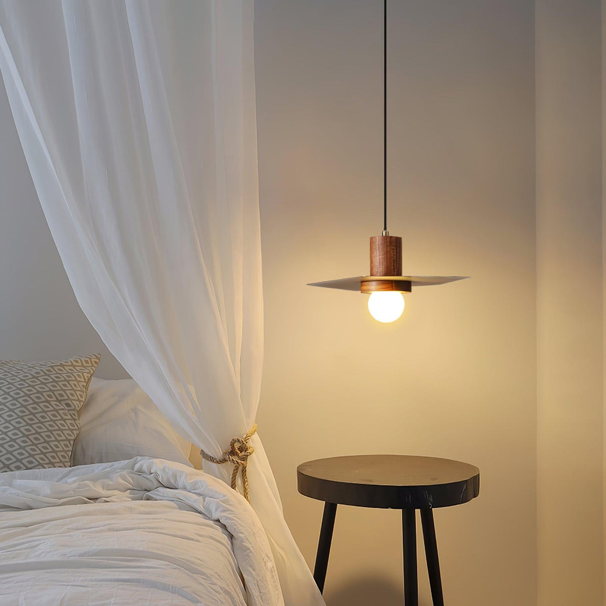 Elvoreria Premium skandinavische Kunst-Holz-Pendelleuchte