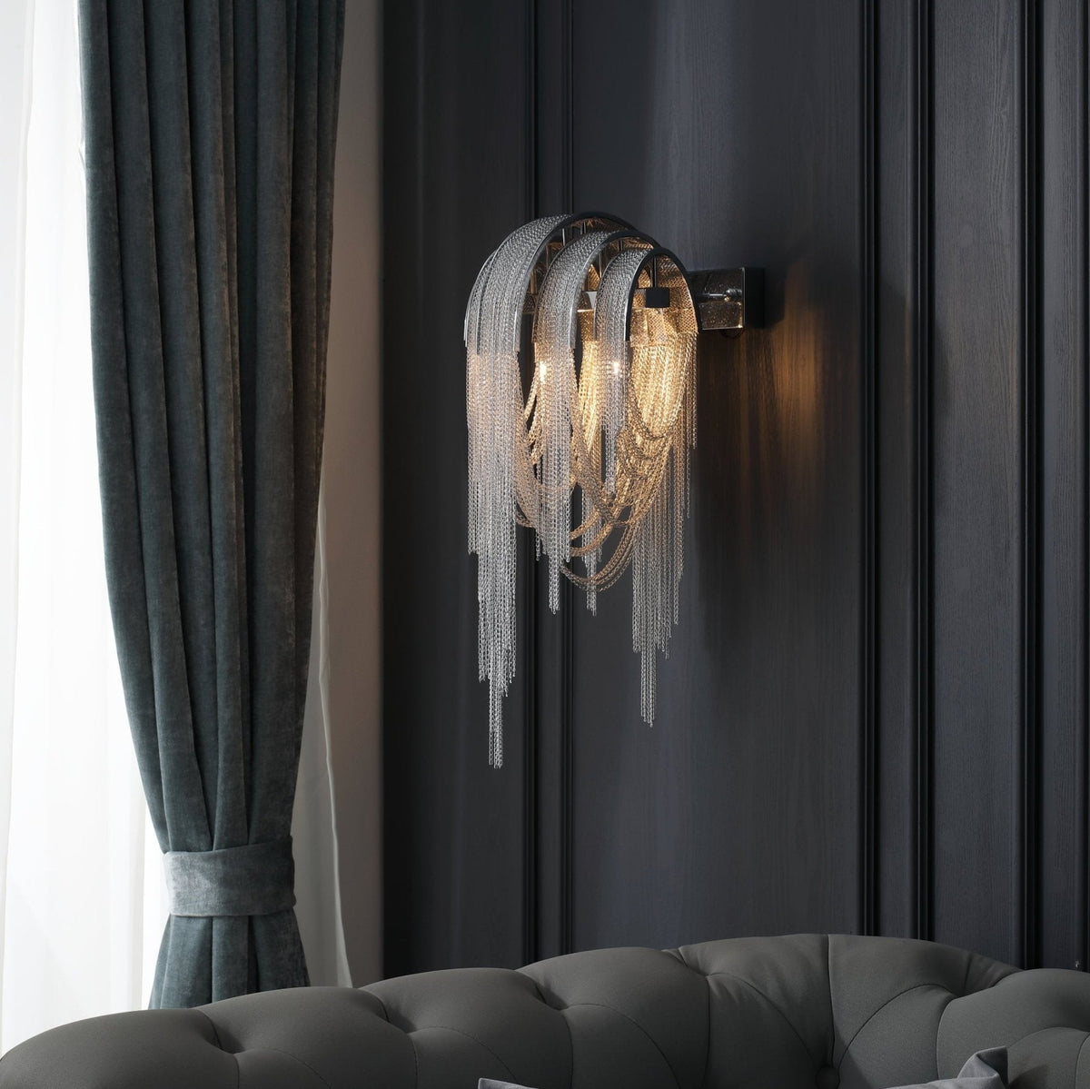 Chains Postmodern Luxus-Tassel-Wandleuchte