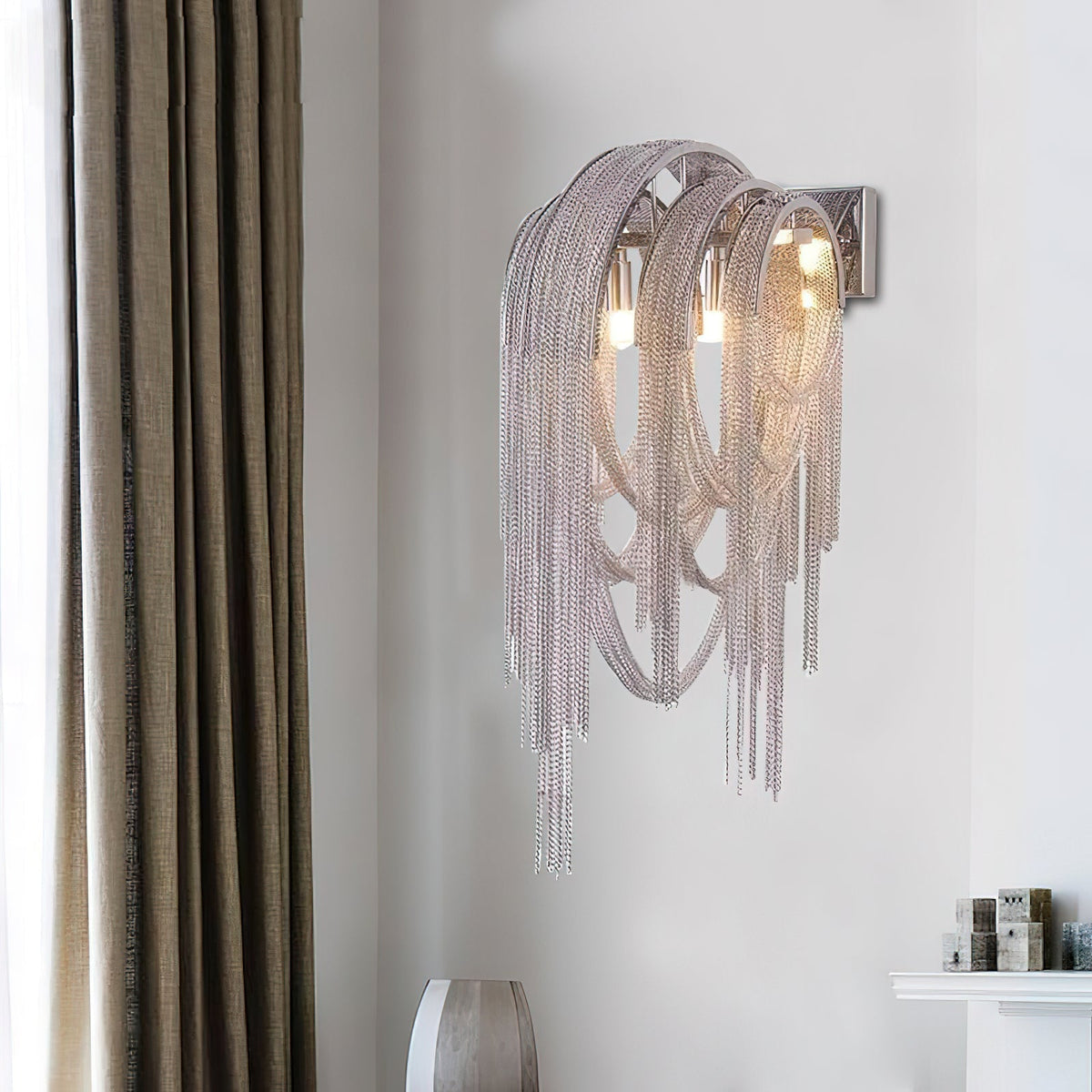 Chains Postmodern Luxus-Tassel-Wandleuchte