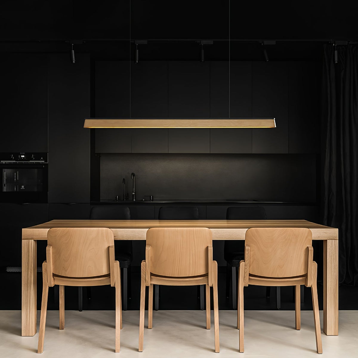 Zura Industrielle Holz Linear Pendelleuchte