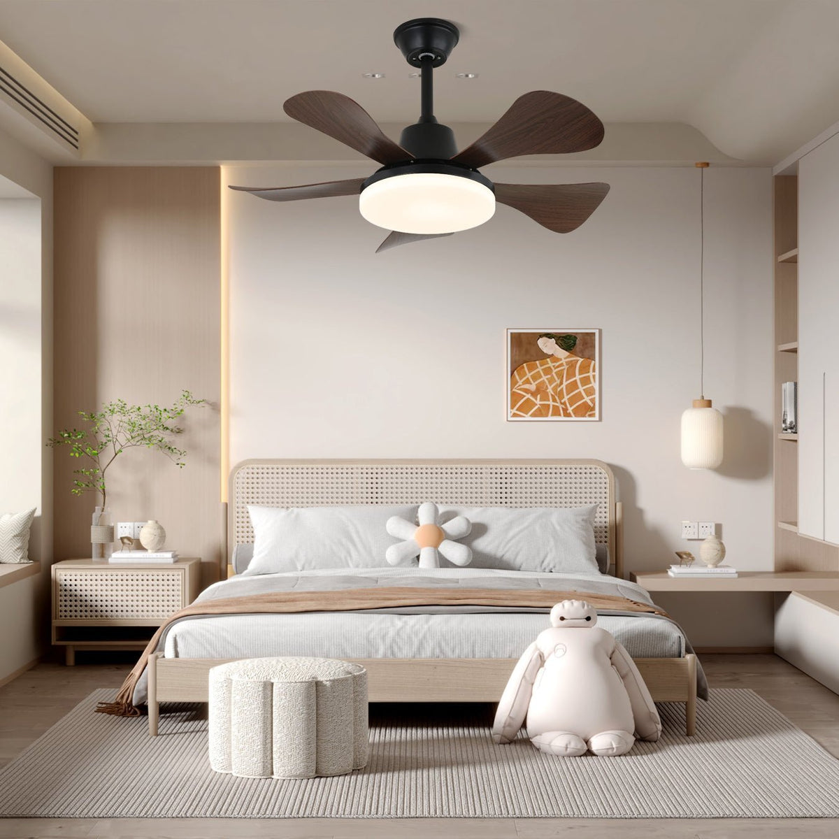 Aveline Deckenventilator mit Beleuchtung aus Holz-Holz